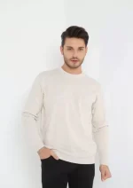 Unisex Uzun Kol Biskilet Yaka Dokuma Triko