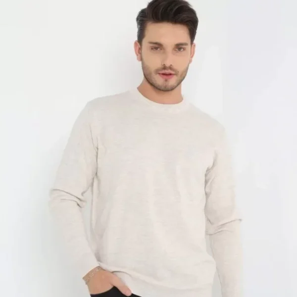 Unisex Uzun Kol Biskilet Yaka Dokuma Triko