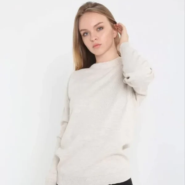 Unisex Uzun Kol Biskilet Yaka Dokuma Triko