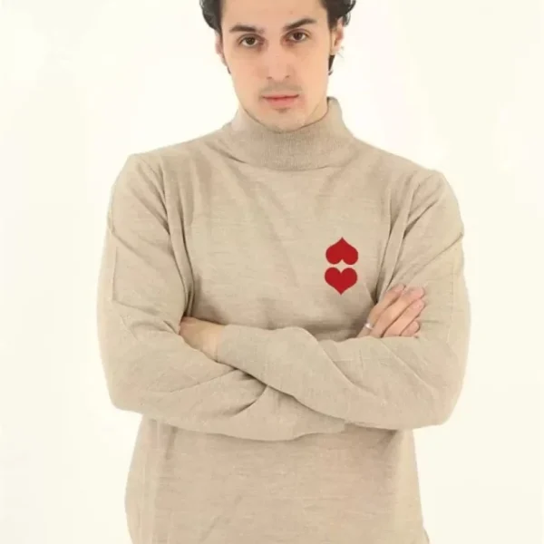 Unisex Yarım Boğazlı Baskılı Dokuma Triko