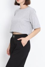 Büyük Beden Duble Kol Tişört Gri - Görsel 4