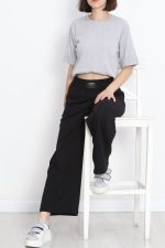 Büyük Beden Duble Kol Tişört Gri - Görsel 8