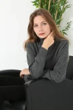 Unisex Tam Boğazlı Balıkçı Yaka Dokuma Triko