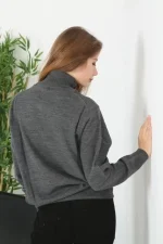 Unisex Tam Boğazlı Balıkçı Yaka Dokuma Triko - Görsel 3