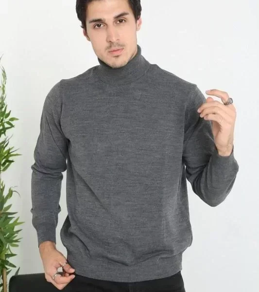 Unisex Tam Boğazlı Balıkçı Yaka Dokuma Triko