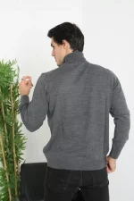 Unisex Tam Boğazlı Balıkçı Yaka Dokuma Triko - Görsel 2