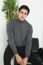 Unisex Tam Boğazlı Balıkçı Yaka Dokuma Triko - Görsel 4