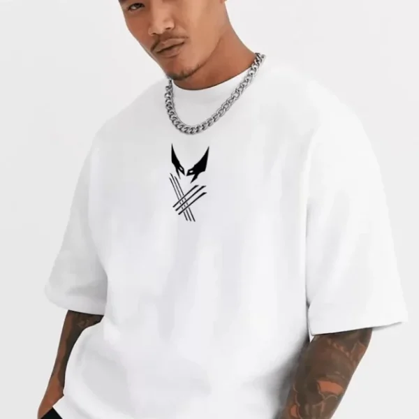 Unisex Bisiklet Yaka Baskılı Oversize T-Shirt