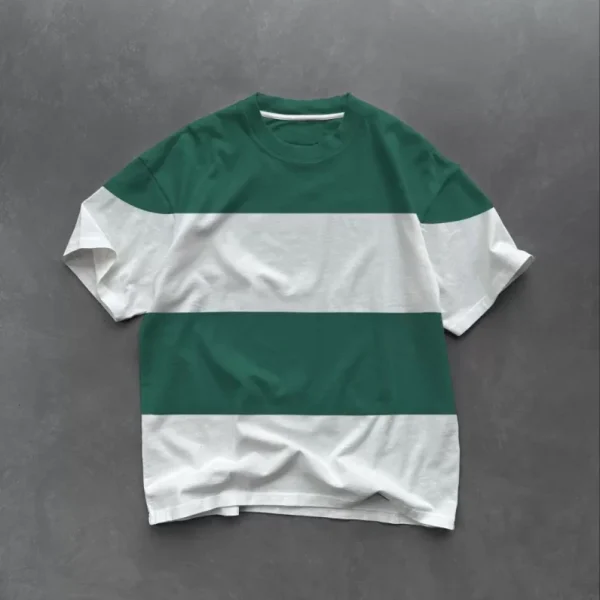Unisex Bisiklet Yaka Parçalı T-Shirt