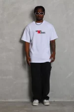 Unisex Bisiklet Yaka Double Oversize Baskılı T-Shirt - Görsel 2