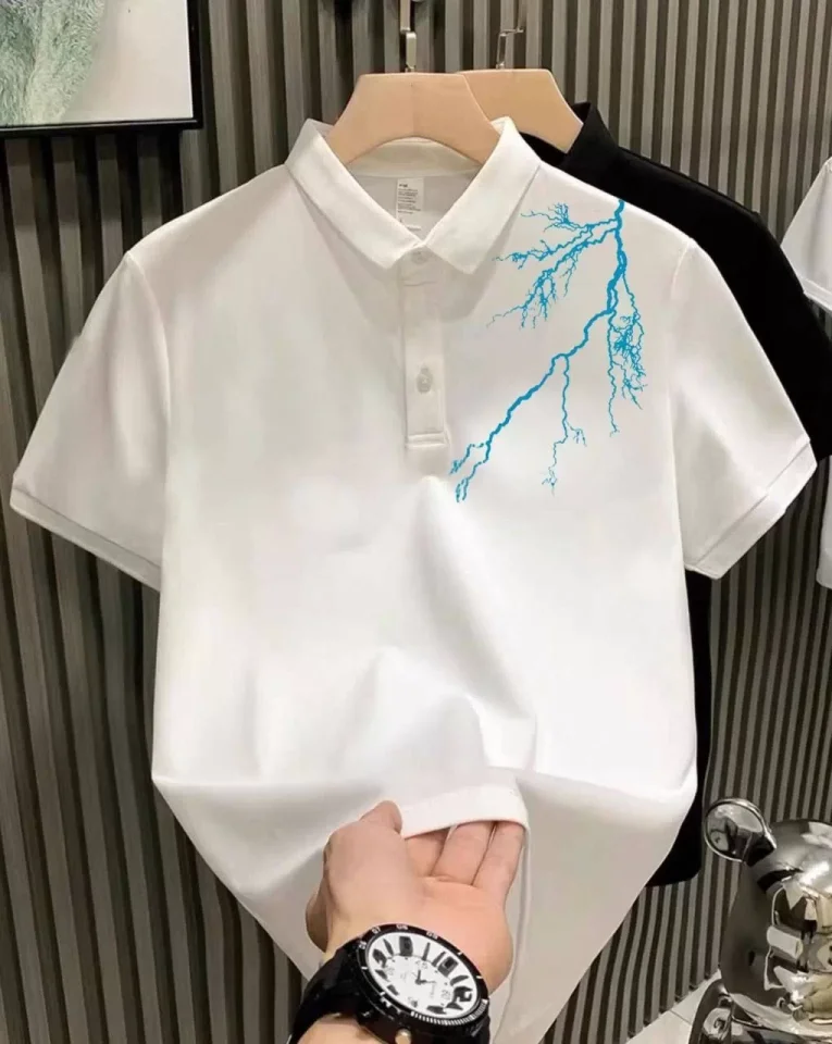 33ece192e9ee26d1d12d5cdb6bda57a8_83129-0.jpg Unisex Yakası Düğmeli Oversize Baskılı T-Shirt - Görsel 1