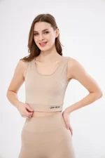 Fitilli Baskılı Crop - Görsel 4