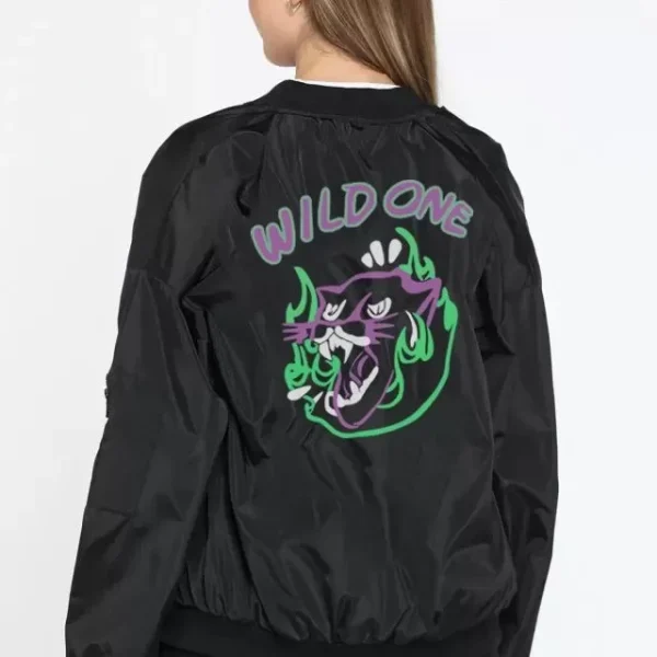 Unisex Uzun Kol Baskılı Bomber Ceket