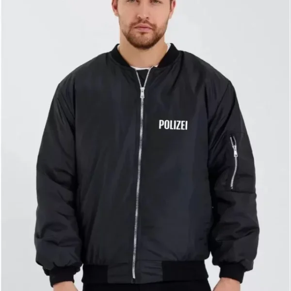 Unisex Uzun Kol Baskılı Bomber Ceket