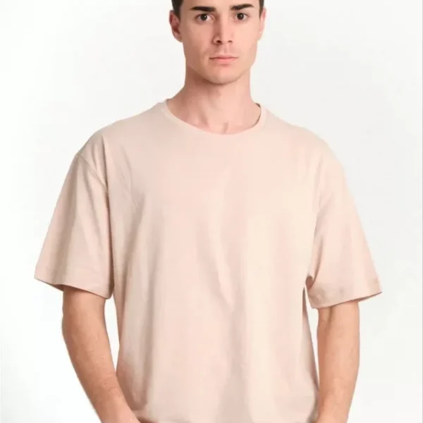 Unisex Düz Biskilet Yaka Oversize T-shirt