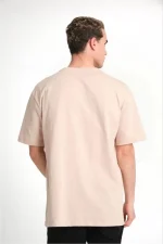 Unisex Düz Biskilet Yaka Oversize T-shirt - Görsel 2