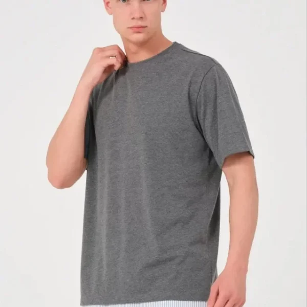 Unisex Düz Biskilet Yaka Oversize T-shirt