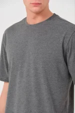 Unisex Düz Biskilet Yaka Oversize T-shirt - Görsel 3