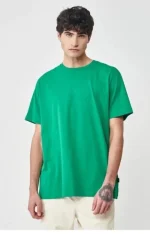 Unisex Düz Biskilet Yaka Oversize T-shirt