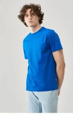 Unisex Düz Biskilet Yaka Oversize T-shirt - Görsel 2