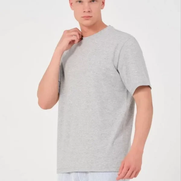 Unisex Düz Biskilet Yaka Oversize T-shirt