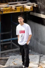 Unisex Bisiklet Yaka Baskılı Oversize T-Shirt - Görsel 4
