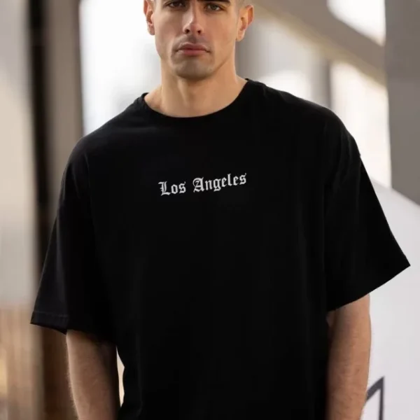 Unisex Bisiklet Yaka Baskılı Oversize T-Shirt