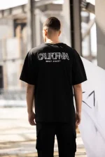 Unisex Bisiklet Yaka Baskılı Oversize T-Shirt - Görsel 2