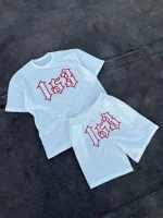 Erkek Nakış İşlemeli Şortlu Takım - Görsel 2