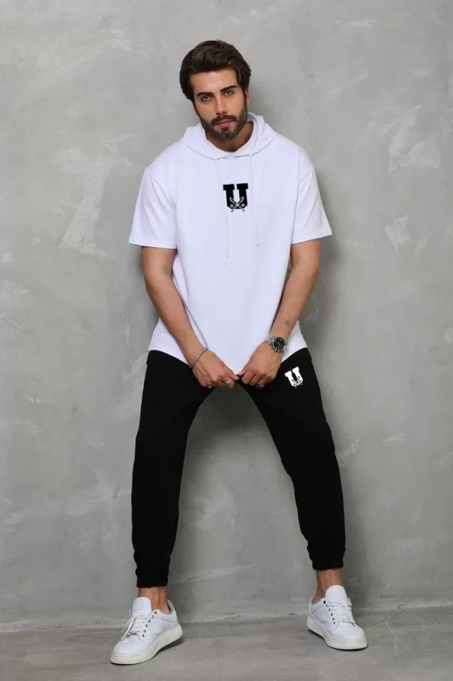 33ece192e9ee26d1d12d5cdb6bda57a8_83571-0.jpg Unisex Kapşonlu Oversize T-Shirt Takım - Görsel 1