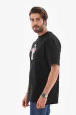 Unisex Bisiklet Yaka Baskılı Oversize T-Shirt - Görsel 2