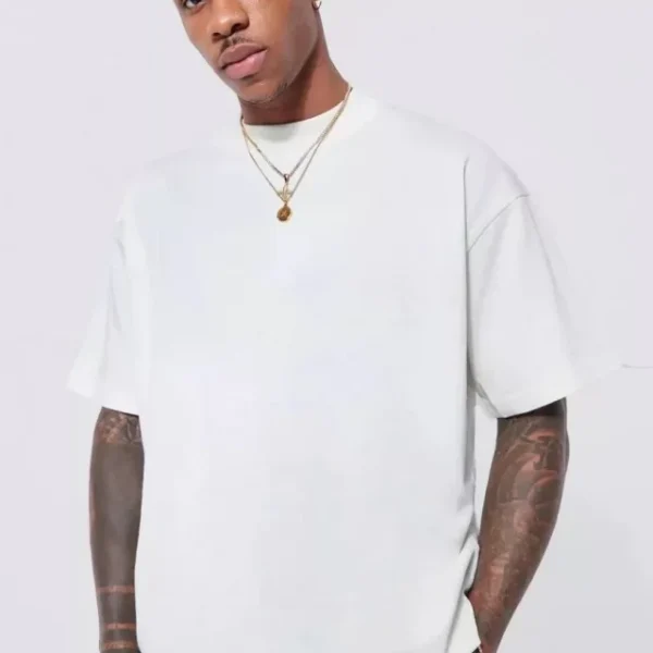 Unisex Basic Bisiklet Yaka Oversize T-Shirt