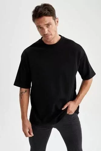 Unisex Basic Bisiklet Yaka Oversize T-Shirt