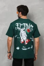 Unisex Bisiklet Yaka Baskılı Oversize T-Shirt - Görsel 3