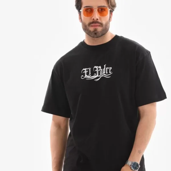 Unisex Bisiklet Yaka Baskılı Oversize T-Shirt