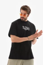 Unisex Bisiklet Yaka Baskılı Oversize T-Shirt - Görsel 2