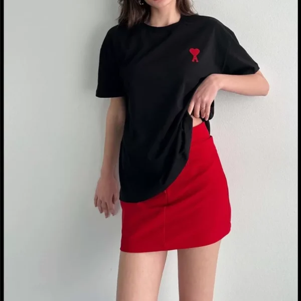 Unisex Bisiklet Yaka Baskılı Oversize T-Shirt