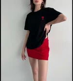 Unisex Bisiklet Yaka Baskılı Oversize T-Shirt - Görsel 2