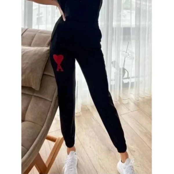 Unisex İki İplik Baskılı Oversize Eşofman Altı