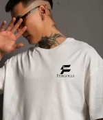 Unisex Bisiklet Yaka Baskılı Oversize T-Shirt - Görsel 2