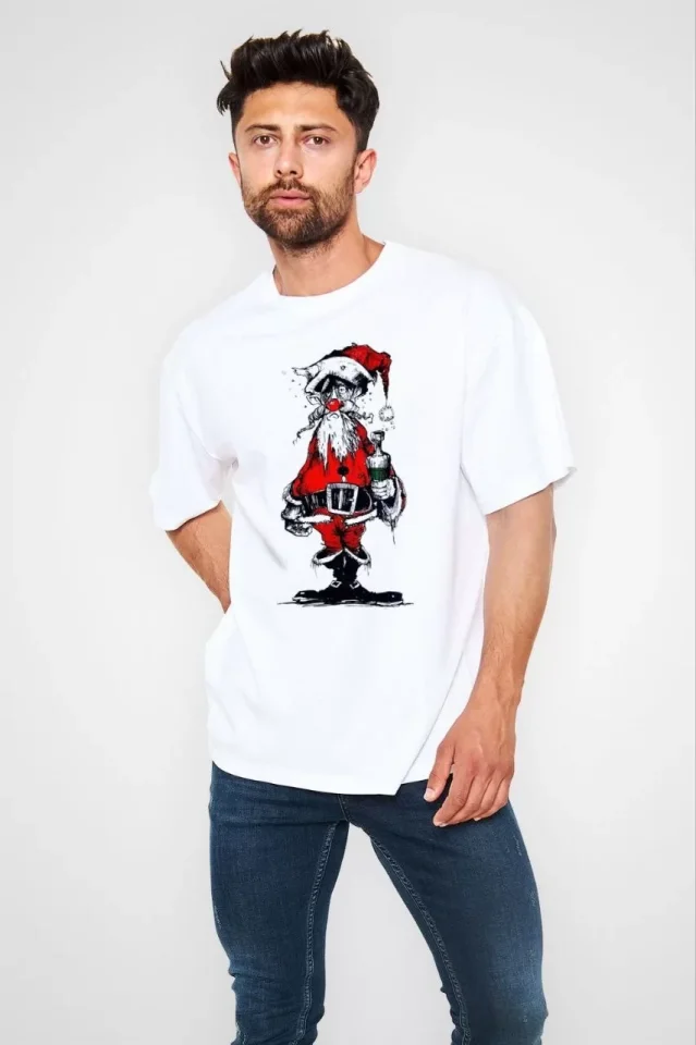 33ece192e9ee26d1d12d5cdb6bda57a8_83875-0.jpg Unisex Bisiklet Yaka Baskılı Oversize T-Shirt - Görsel 1