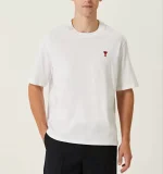 Unisex Bisiklet Yaka Baskılı Oversize T-Shirt