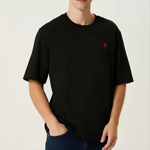 Unisex Bisiklet Yaka Baskılı Oversize T-Shirt