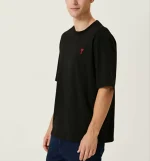 Unisex Bisiklet Yaka Baskılı Oversize T-Shirt - Görsel 2