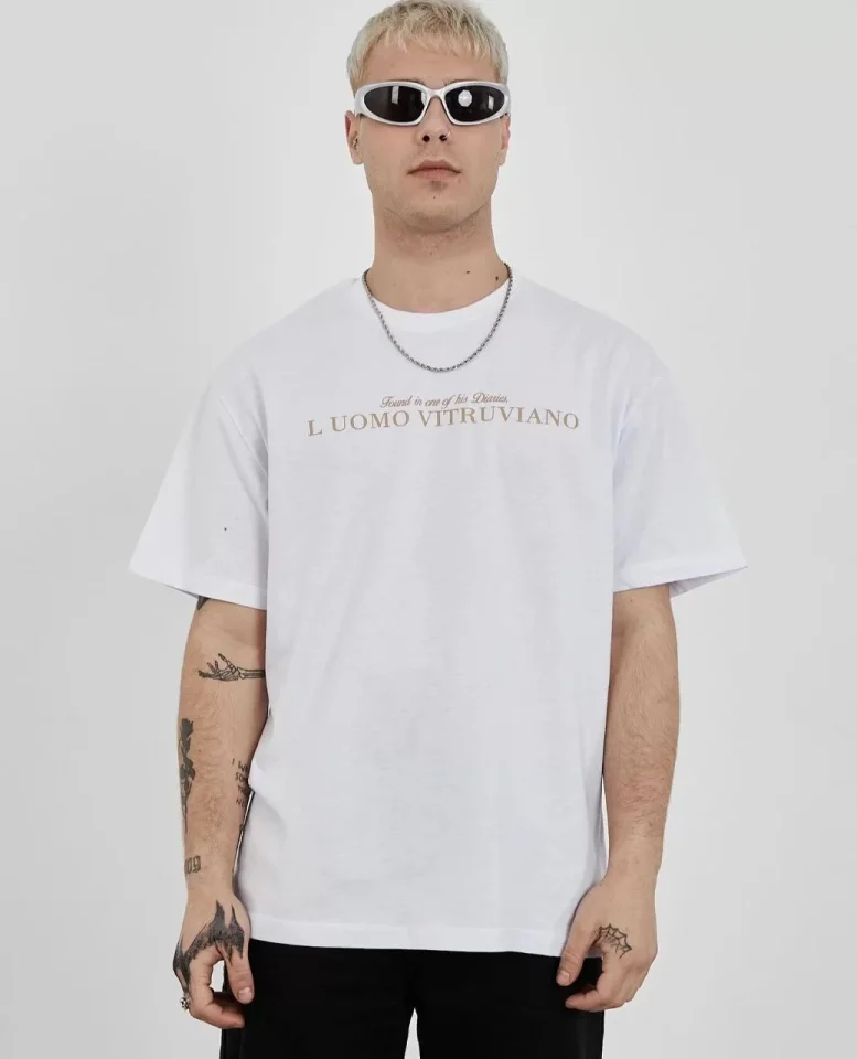 33ece192e9ee26d1d12d5cdb6bda57a8_83910-0.jpg Unisex Bisiklet Yaka Baskılı Oversize T-Shirt - Görsel 1