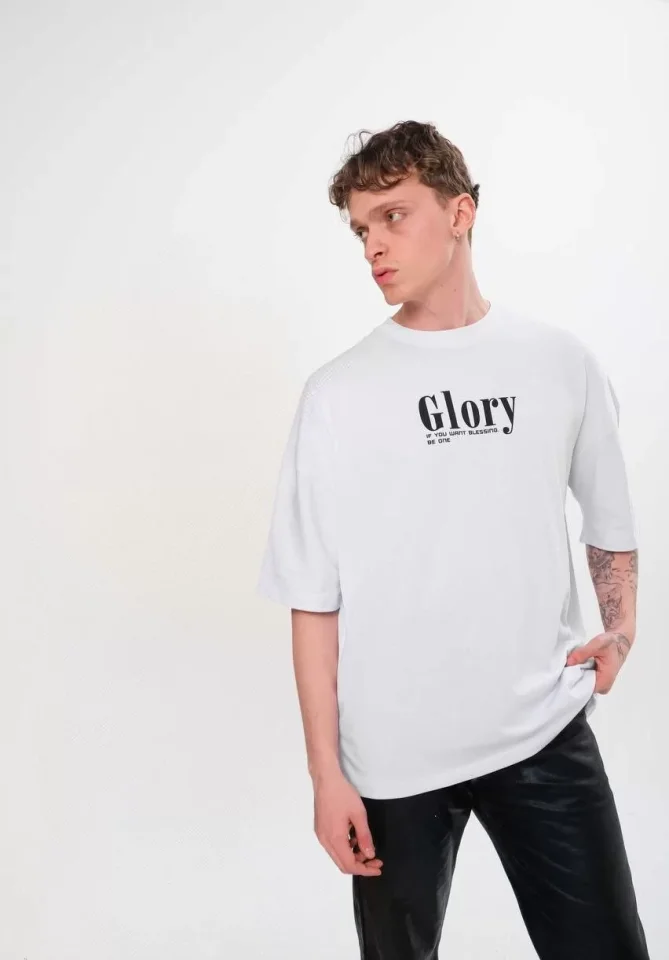 33ece192e9ee26d1d12d5cdb6bda57a8_83940-0.jpg Unisex Bisiklet Yaka Baskılı Oversize T-Shirt - Siyah - Görsel 1