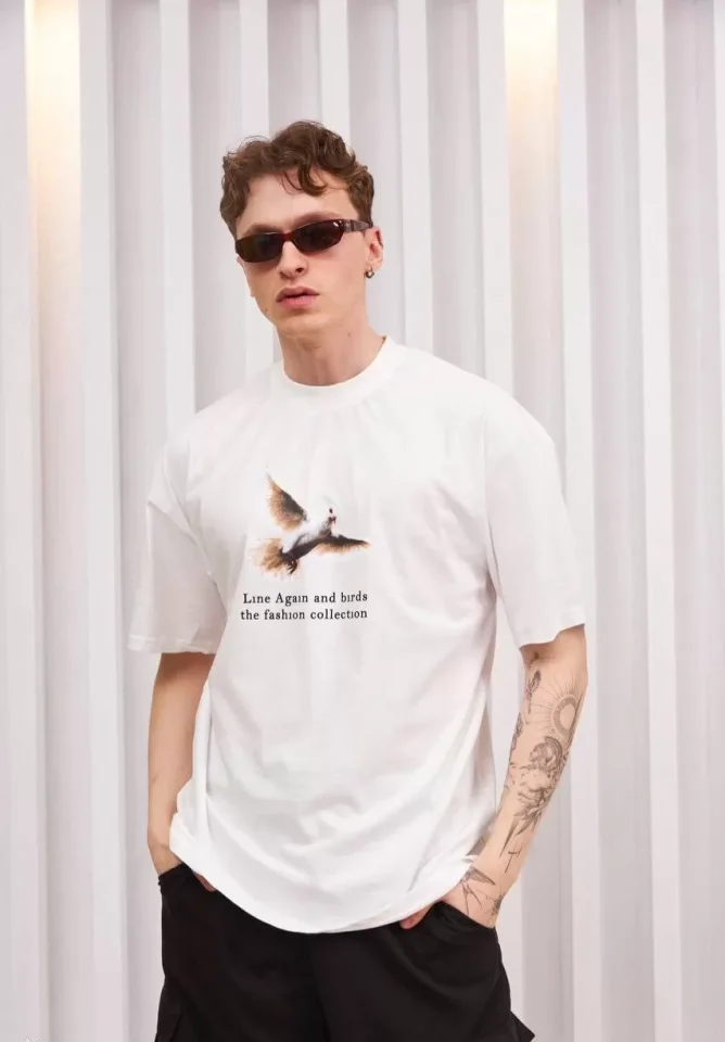 33ece192e9ee26d1d12d5cdb6bda57a8_83989-0.jpg Unisex Bisiklet Yaka Baskılı Oversize T-Shirt - Siyah - Görsel 1