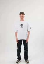 Unisex Bisiklet Yaka Baskılı Oversize T-Shirt - Görsel 2