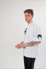 Unisex Bisiklet Yaka Baskılı Oversize T-Shirt - Görsel 4
