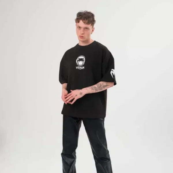 Unisex Bisiklet Yaka Baskılı Oversize T-Shirt